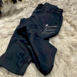 Nike rhinestone logo joggers